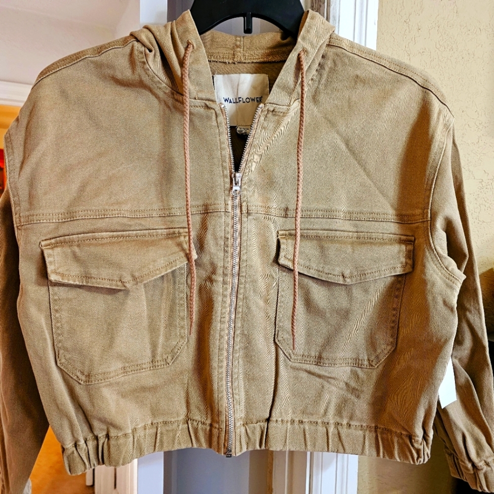 Wallflower Bomber Jacket with hood Tan